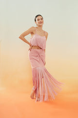 Top flecos rosa