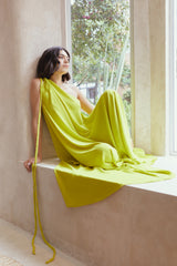 Bug green braided dress