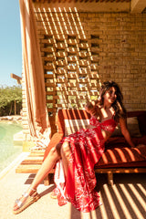 Coral Red Dress with Flow