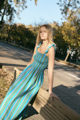 Vestido resortado lineal