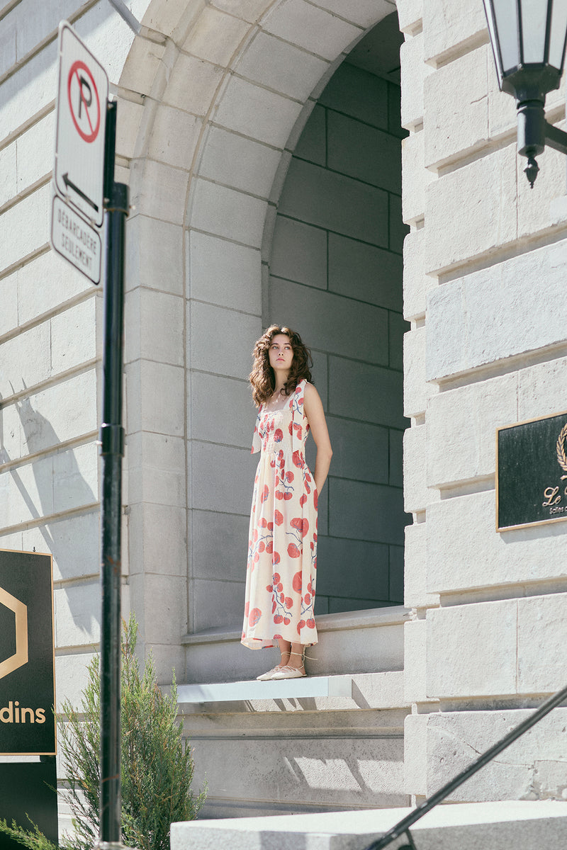 Vestido resortado Pomodoro