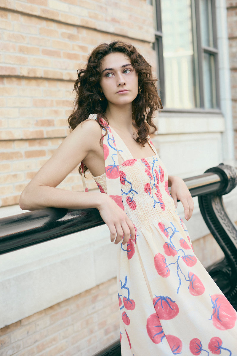 Vestido resortado Pomodoro