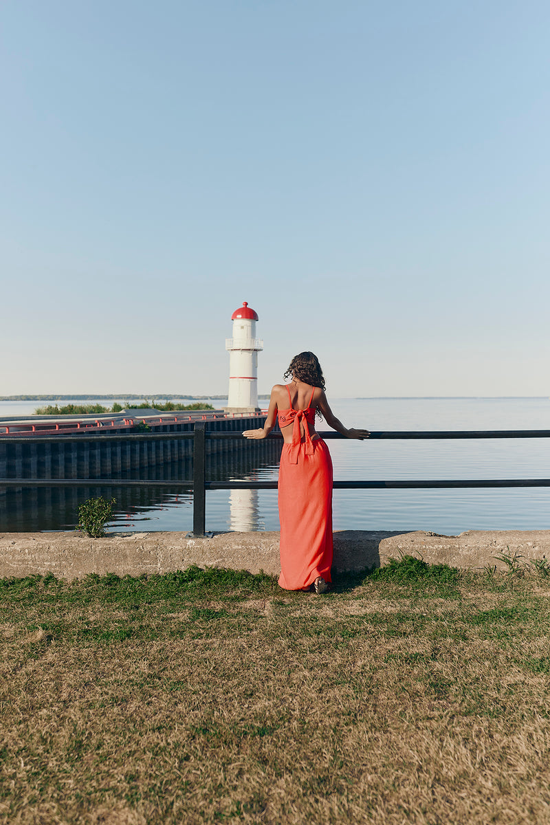 MARIA CONCHITA Dress – Salmon