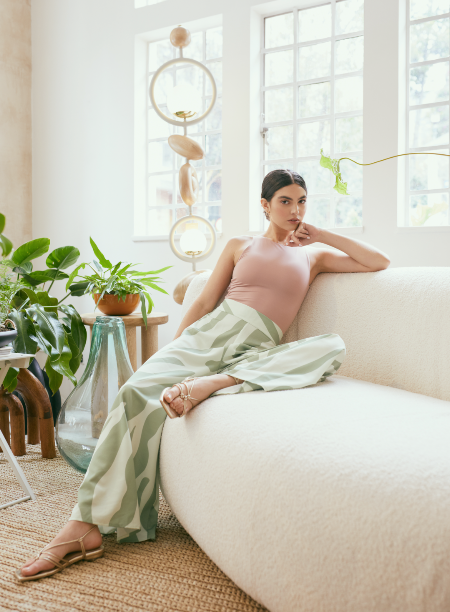 OLIVE GREEN AND MINT GREEN ZEBRA PANTS