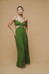 Green cut out dress