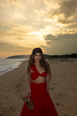 Red Pareo Skirt