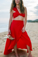 Red Pareo Skirt