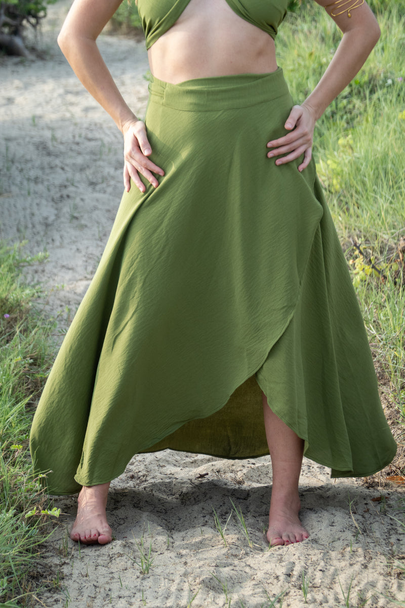 Verde Militar Pareo Skirt