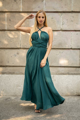 Teal Green Braided Dress