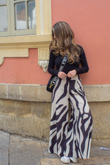 Zebra pants (nude and black)