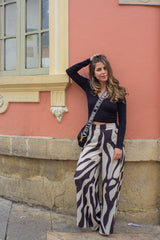 Zebra pants (nude and black)