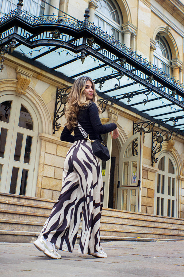 Zebra pants (nude and black)