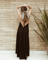 Unicolor black dress