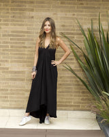 Unicolor black dress