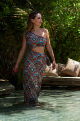 Half shoulder romba dress