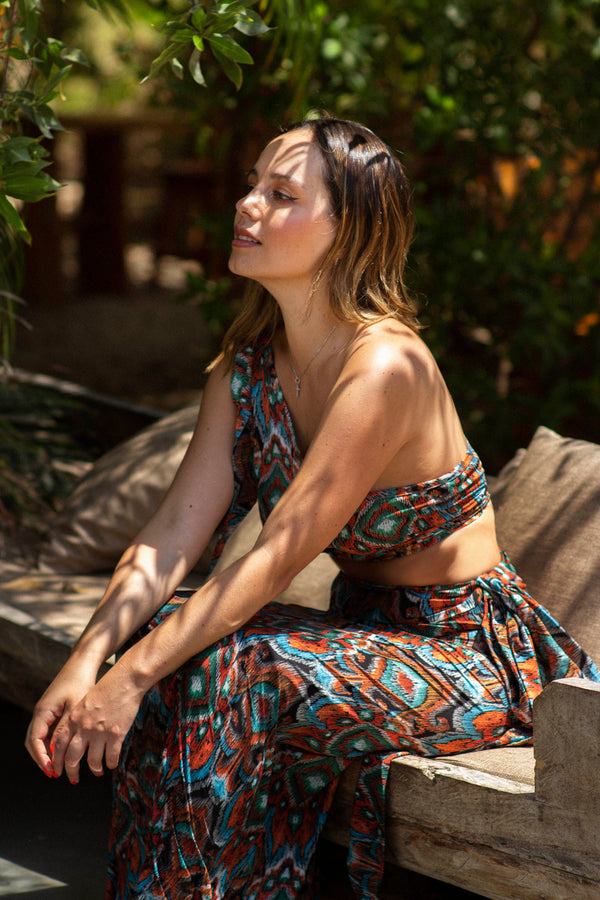 Half shoulder romba dress
