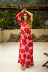 Half shoulder cherry dress