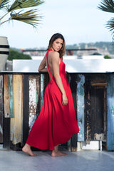 Unicolor red dress