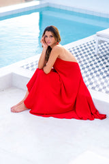 Unicolor red dress