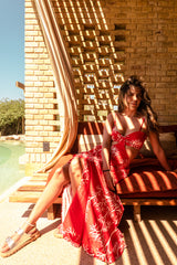 Coral Red Dress with Flow